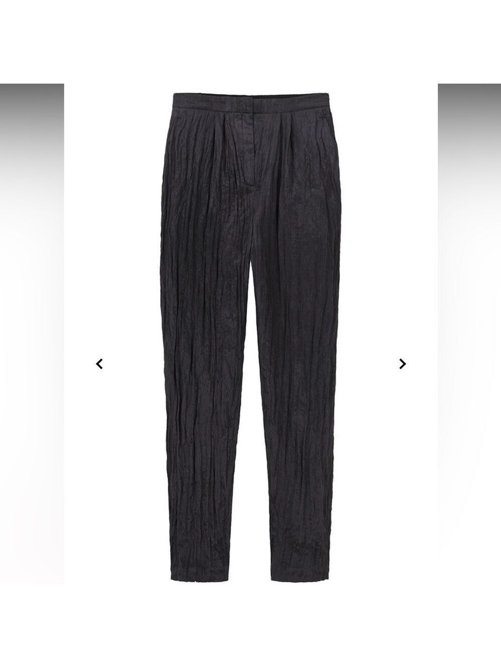 Acne Contact Crinkle Trouser Pant in Black Sz euro 38